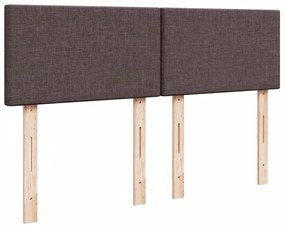 Cama com molas/colchão 140x200 cm tecido castanho-escuro