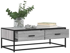 Mesa de centro 100x50x35cm deriv. madeira/metal cinzento sonoma