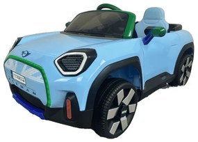 Carro elétrico para crianças MINI ACEMAN 12V 2.4G, Rodas de borracha, assento em pele sintética Azul