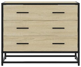 Cómoda com 3 Gavetas - 70x41x56 cm - madeira processada - carvalho son