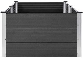 Canteiro elevado de jardim 250x100x54 cm WPC cinzento