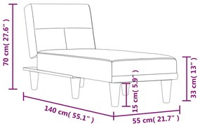 Chaise longue tecido cinzento-escuro