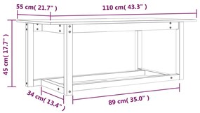 Mesa de centro 110x55x45 cm pinho maciço castanho mel