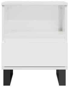 Mesa de cabeceira 40x35x50cm derivados madeira branco brilhante
