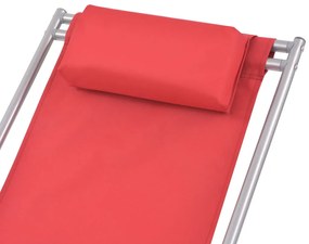 Cadeiras de jardim reclináveis 2 pcs aço vermelho
