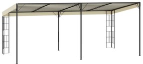 Gazebo de montagem na parede 3x6 m tecido creme