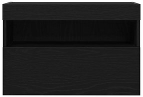Armários de TV vidaXL com luzes LED 2 pcs Carvalho Preto 60x30x40 cm