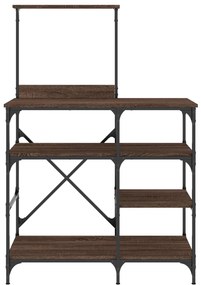 Estante 90x40x132 cm derivados madeira/metal carvalho castanho