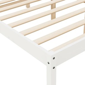 Estrutura de cama 160x200 cm pinho maciço branco