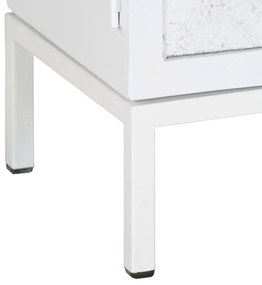 Móvel de TV 115x30x46 cm madeira de mangueira maciça branco