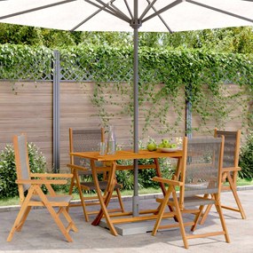 vidaXL Cadeiras jardim reclináveis 4pcs madeira de acácia maciça cinza