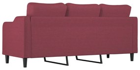 Sofá de 3 lugares tecido 180 cm vermelho tinto