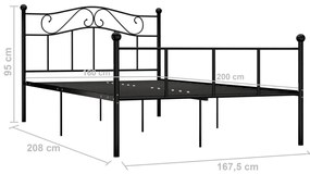 Estrutura de cama em metal preto 160x200 cm