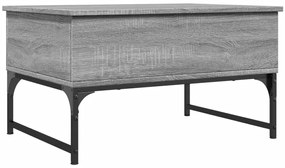 Mesa de centro 70x50x40 cm deriv. madeira/metal cinzento sonoma