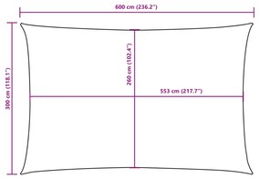 Para-sol estilo vela tecido oxford retangular 3x6m verde-escuro