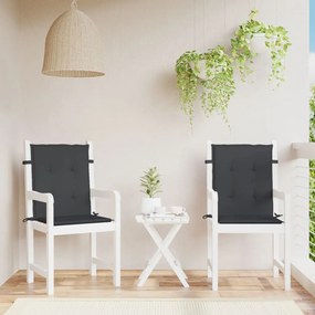Almofadões para cadeiras de jardim 2 pcs 100x50x3 cm preto