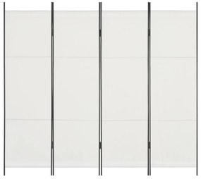 vidaXL Divisória de quarto com 4 painéis 200x180 cm branco