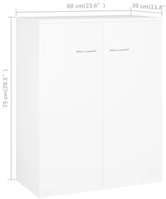Aparador 60x30x75 cm contraplacado branco
