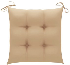 Cadeiras de jardim empiháveis c/ almofadões 4 pcs teca maciça