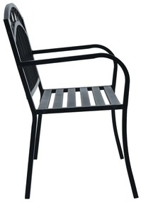 Banco jardim 125 cm aço preto