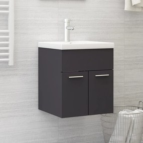 vidaXL Armário lavatório 41x38,5x46 cm derivados de madeira cinza