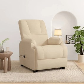 vidaXL Poltrona reclinável elevatória camurça artificial cor creme