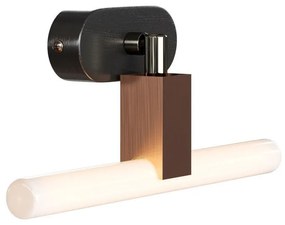 Fermaluce S14 System, candeeiro de parede embutido ajustável com encaixe S14d e rosa oval de madeira - Cobre / Não