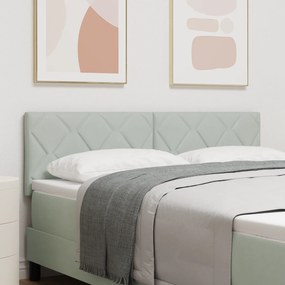 Cabeceira LED vidaXL Com Design de Blocos de Diamante em Cinza Claro 144 cm