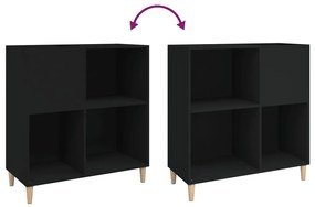 Armário para discos 84,5x38x89 cm derivados de madeira preto