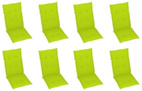 Cadeiras de jardim reclináveis c/ almofadões 8 pcs teca maciça