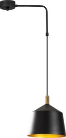 Candeeiro de Teto Saglam – Preto e Dourado – 42 x 28 cm