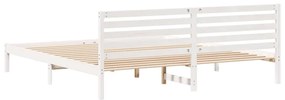 Estrutura da Cama com cabeceira Branco 200 x 220 cm