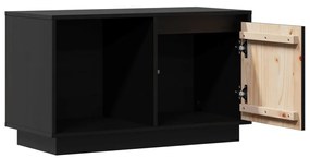 Móvel de TV 74x35x44 cm madeira de pinho maciça preto