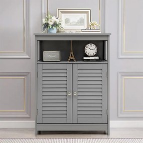 Armário "Persiana Gris" com Dupla Porta e Prateleira Ajustável - 60x30