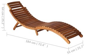 Espreguiçadeira com mesa madeira de acácia maciça castanho