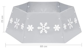 Saia para árvore de Natal Ø68x25 cm prateado e branco