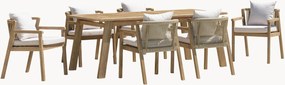 Conjunto de jantar para jardim em madeira de acácia Celestin, conjunto de 7