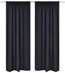 130370 vidaXL Cortinas pretas blackout 2 peças 135 x 245 cm