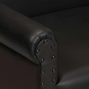 Poltrona couro genuíno preto