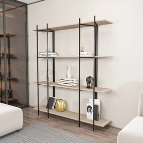 Estante Moss – Carvalho e Preto – 160x180x29,6 cm