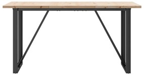 Mesa de jantar estrutura em O 160x80x75,5cm pinho/aço