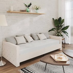 vidaXL Sofá-cama c/ colchão e saída USB 90x200 cm tecido cor creme