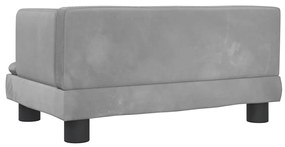 Cama para cães 60x40x30 cm veludo cinzento-claro