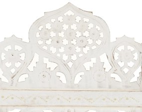 Biombo esculp. mão 3 painéis 120x165 cm mangueira maciça branco