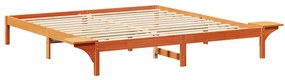 Estrutura de cama com mesas de cabeceira Castanho-mel