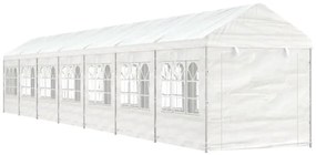 Gazebo com telhado 15,61x2,28x2,69 m polietileno branco