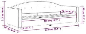 Sofá-cama 80x200 cm veludo cinzento-claro