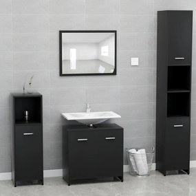 802580 vidaXL Conjunto de móveis casa de banho derivados de madeira preto