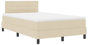 Cama Box Spring com Colchão Creme 120x200 cm Tecido
