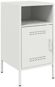 Mesas de cabeceira 2 pcs 36x39x68 cm aço branco